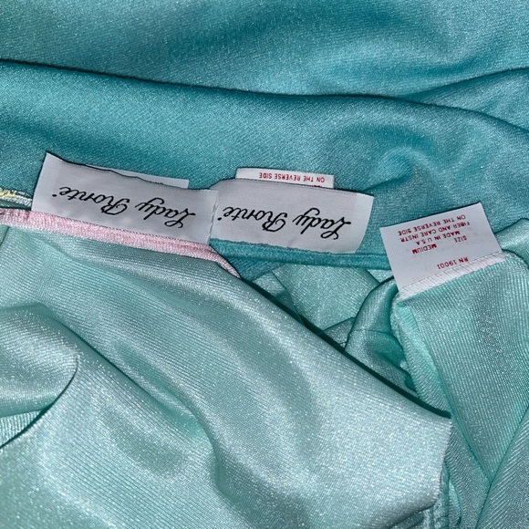 Lady Ronte~Vintage Turquoise Size Medium 3 Piece Set W/ Robe & Pajamas - Picture 13 of 16
